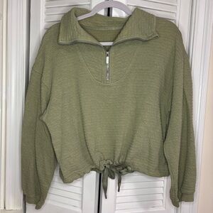 lululemon athletica Olive Green Zip Up Sweatshirt